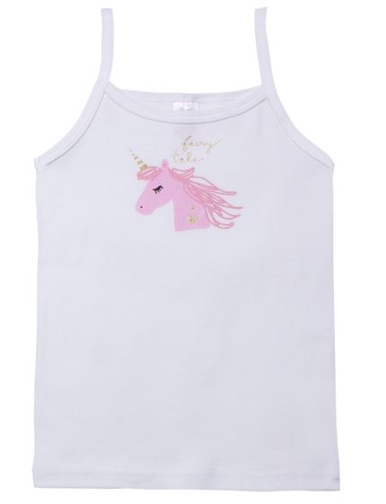 Minerva Παιδικό Φανελάκι Unicorn με Τιράντα 90-42033 Lamoda.gr