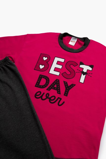 Minerva Παιδική Πυτζάμα Φούτερ Best Day Ever 90-61898 Lamoda.gr