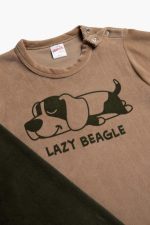 Minervakia Βρεφική Πυτζάμα Βελουτέ Lazy Beagle 90-61877 Lamoda.gr