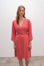 Vamp Γυναικεία Μονόχρωμη Ρόμπα Σταυρωτή 16151 Lamoda.gr