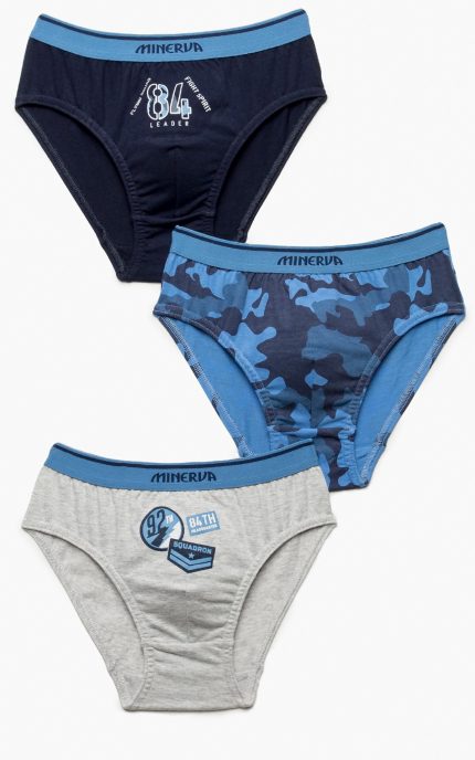 3τμχ Παιδικά / Εφηβικά Slip Βαμβακερά Minervakia 96-42204 Lamoda.gr
