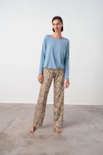 Vamp Χειμερινή Πυτζάμα με Satin Παντελόνι Lamoda.gr