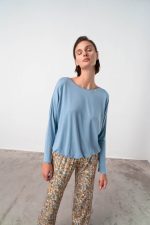 Vamp Χειμερινή Πυτζάμα με Satin Παντελόνι Lamoda.gr