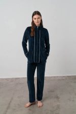 Βελουτέ Φόρμα με Φερμουάρ Vamp 17212 Lamoda.gr