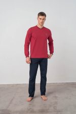 Vamp Χειμερινή Ανδρική Πυτζάμα Μονόχρωμη 17635 Lamoda.gr