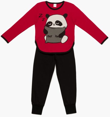 Minerva Παιδική Χειμερινή Πυτζάμα με Τύπωμα Panda Lamoda.gr