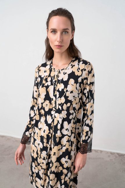 Vamp Γυναικείο Νυχτικό Floral με Κουμπιά 17015 Lamoda.gr