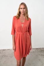 Vamp Γυναικεία Μονόχρωμη Ρόμπα Micromodal 18158 Lamoda.gr