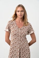 Vamp Floral Νυχτικό Κοντομάνικο με Κουμπάκια 18122 Lamoda.gr