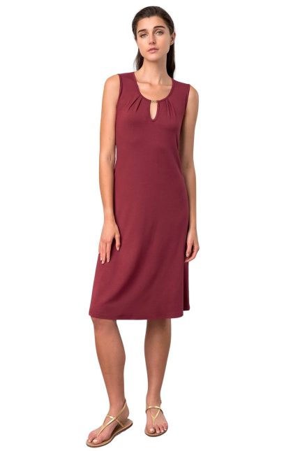 Vamp Κλασικό Αμάνικο Φόρεμα Μονόχρωμο Plus Size 18489 Lamoda.gr