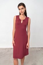 Vamp Κλασικό Αμάνικο Φόρεμα Μονόχρωμο Plus Size 18489 Lamoda.gr