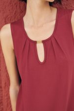 Vamp Κλασικό Αμάνικο Φόρεμα Μονόχρωμο Plus Size 18489 Lamoda.gr