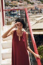 Vamp Κλασικό Αμάνικο Φόρεμα Μονόχρωμο Plus Size 18489 Lamoda.gr
