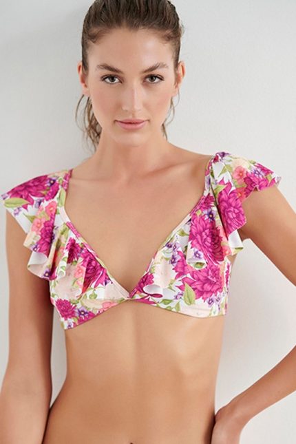 Blu4u Γυναικείο Μαγιό Μπικίνι Floral με Βολάν 23366036 Lamoda.gr