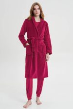 Vamp Κλασική Γυναικεία Ρόμπα Fleece 19210 Lamoda.gr