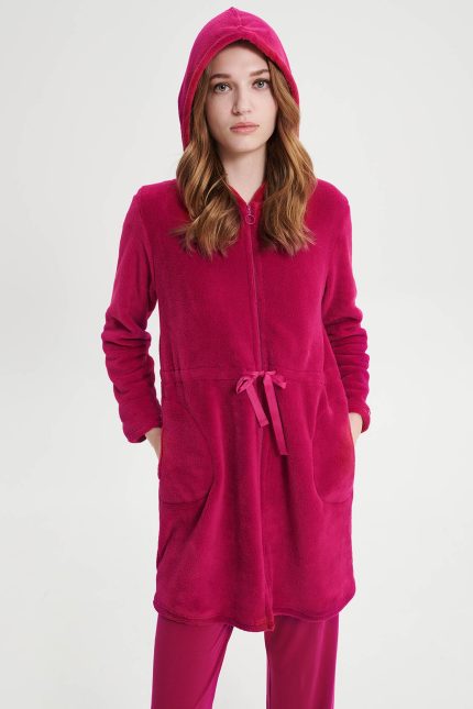 Vamp Χειμερινή Ρόμπα Fleece με Φερμουάρ 19211 Lamoda.gr