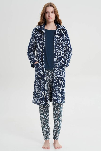 Vamp Χειμερινή Ρόμπα Fleece με Κουμπιά 19070 Lamoda.gr