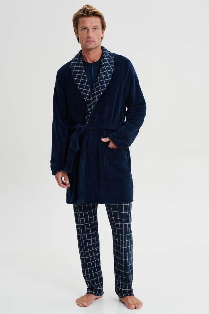 Vamp Ανδρική Σταυρωτή Ρόμπα Χειμερινή Fleece 19607 Lamoda.gr
