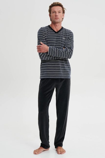 Vamp Ανδρική Χειμερινή Πιτζάμα Homewear Βελουτέ 19750 Lamoda.gr