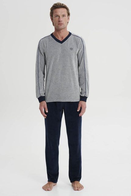 Vamp Ανδρική Χειμερινή Πιτζάμα Homewear Βελουτέ 19754 Lamoda.gr