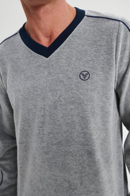 Vamp Ανδρική Χειμερινή Πιτζάμα Homewear Βελουτέ 19754 Lamoda.gr