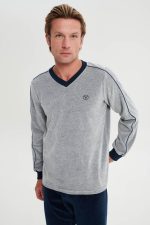 Vamp Ανδρική Χειμερινή Πιτζάμα Homewear Βελουτέ 19754 Lamoda.gr