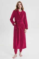Γυναικεία Μονόχρωμη Ρόμπα Μακριά Fleece Vamp 19216