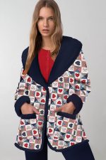 Χειμερινή Γυναικεία Ρόμπα Fleece με Κουκούλα Vamp 19509