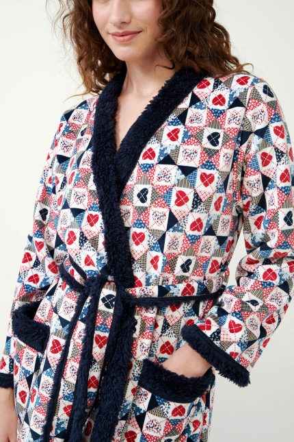 Vamp Γυναικεία Χειμερινή Ρόμπα Fleece με Ζώνη 19508 Lamoda.gr
