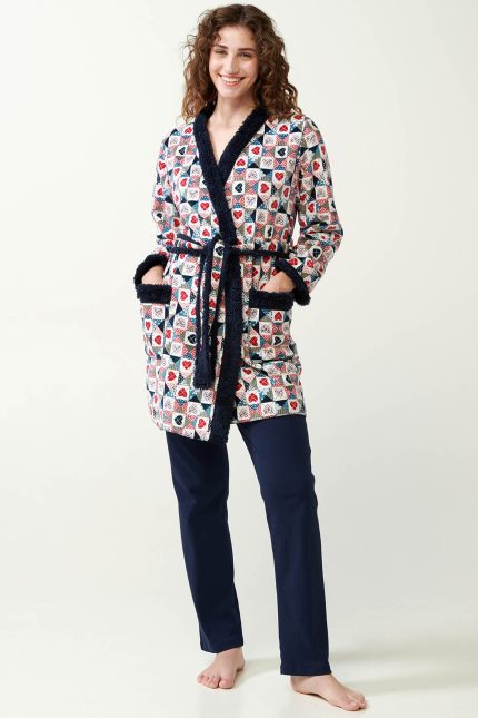 Vamp Γυναικεία Χειμερινή Ρόμπα Fleece με Ζώνη 19508 Lamoda.gr
