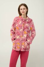 Γυναικεία Ρόμπα Fleece με Κουμπιά Vamp 19010