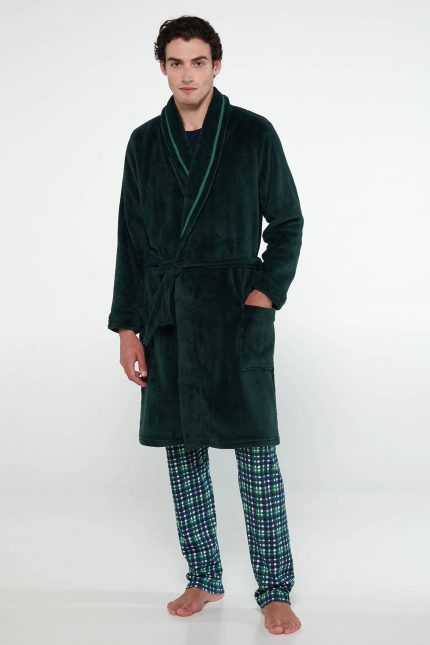 Vamp Ανδρική Μονόχρωμη Ρόμπα Χειμερινή Fleece 19927 Lamoda.gr