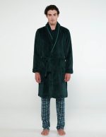 Vamp Ανδρική Μονόχρωμη Ρόμπα Χειμερινή Fleece 19927 Lamoda.gr