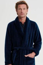 Vamp Ανδρική Μονόχρωμη Ρόμπα Χειμερινή Fleece 19653 Lamoda.gr