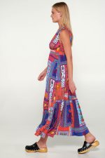 Vamp Γυναικείο Εμπριμέ Μακρύ Φόρεμα Viscose 20427 Lamoda.gr