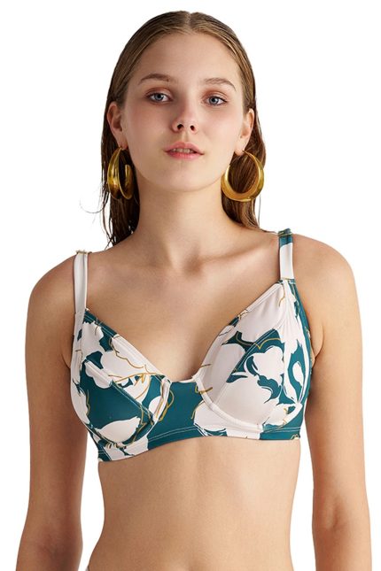 Blu4u Εμπριμέ Μαγιό Top με Μπανέλα 24366289D Lamoda.gr