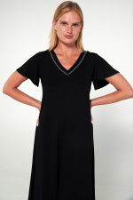 Vamp Καλοκαιρινό Μονόχρωμο Φόρεμα Viscose 20506 Lamoda.gr