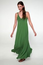 Vamp Μακρύ Μονόχρωμο Φόρεμα Viscose 20509 Lamoda.gr