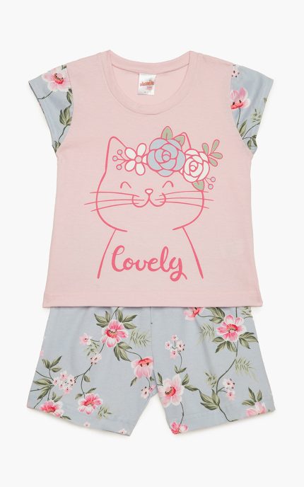 Minerva Βρεφική Πυτζάμα με Τύπωμα Lovely Cats 90-62202 Lamoda.gr