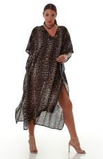 Bluepoint Μακρύ Καφτάνι Παραλίας Animal Print 24084052 Lamoda.gr