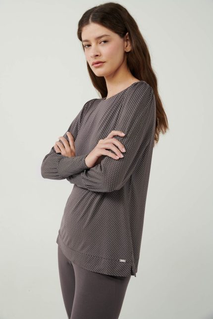 Vamp Γυναικεία Πιτζάμα Χειμερινή Micromodal 21053 Lamoda.gr