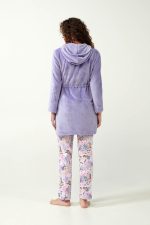 Μονόχρωμη Fleece Ρόμπα με Φερμουάρ Vamp 21330