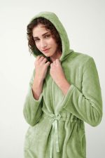 Μονόχρωμη Fleece Ρόμπα με Φερμουάρ Vamp 21330