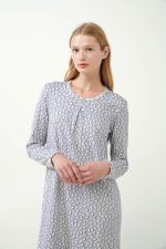 Vamp Μακρύ Βαμβακερό Νυχτικό με Πιέτα 21456 Lamoda.gr