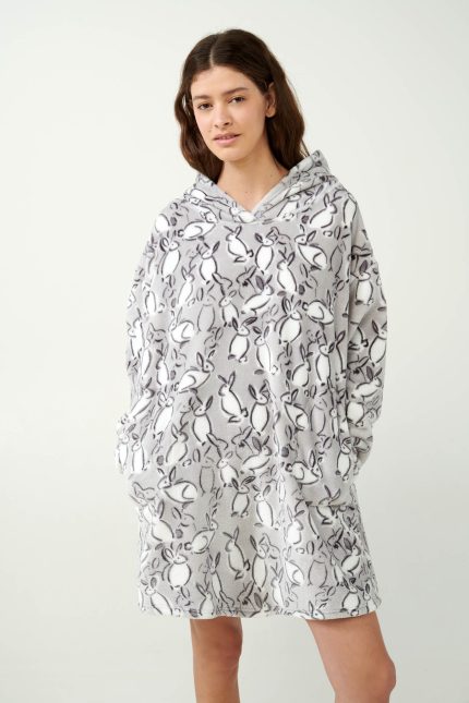 Vamp Χειμερινή Ρόμπα Fleece με Κουκούλα 21463 Lamoda.gr