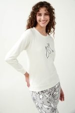 Vamp Γυναικεία Νεανική Πυτζάμα με Λαγουδάκια Fleece 21465 Lamoda.gr