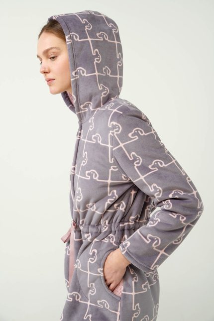 Vamp Γυναικεία Ρόμπα Fleece με Φερμουάρ 21481 Lamoda.gr