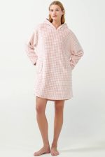 Vamp Χειμερινή Ρόμπα Fleece με Κουκούλα 21423 Lamoda.gr