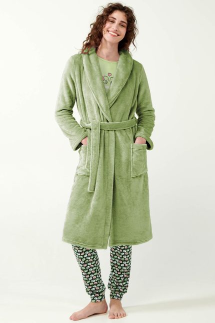 Vamp Μακριά Χειμερινή Ρόμπα Fleece 21332 Lamoda.gr
