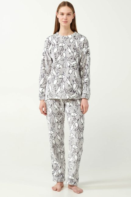 Vamp Γυναικεία Χειμερινή Πυτζάμα Fleece 21464 Lamoda.gr